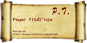 Peyer Titánia névjegykártya